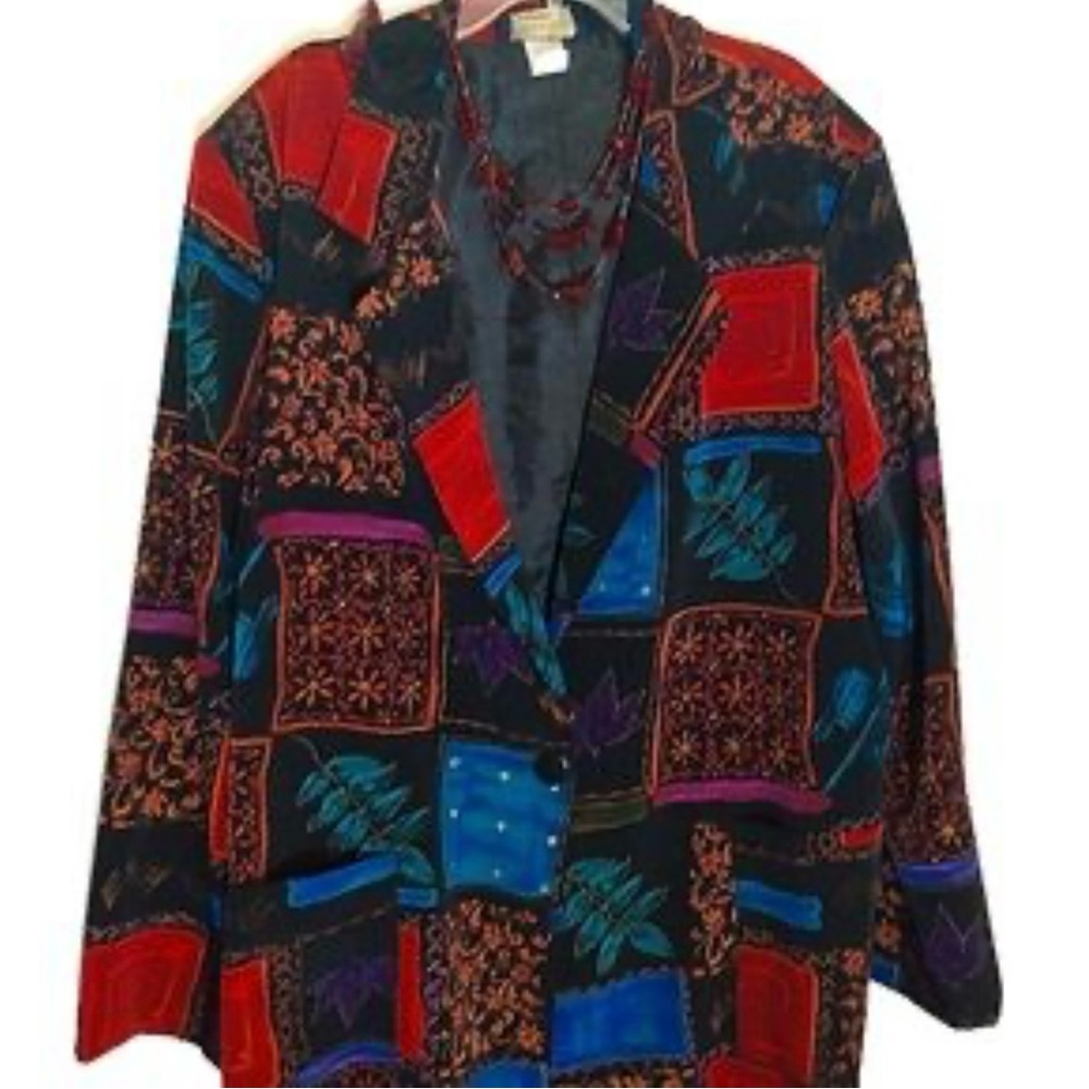 Willow Ridge USA 2X Bright Bold
Button Front Blazer Lightweight Soft & Stylish